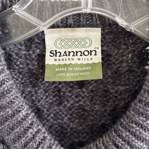 EUC Shannon Woolen Mills Ireland Sweater Fisherman Cable Merino Wool Women's M - Picture 2 of 11